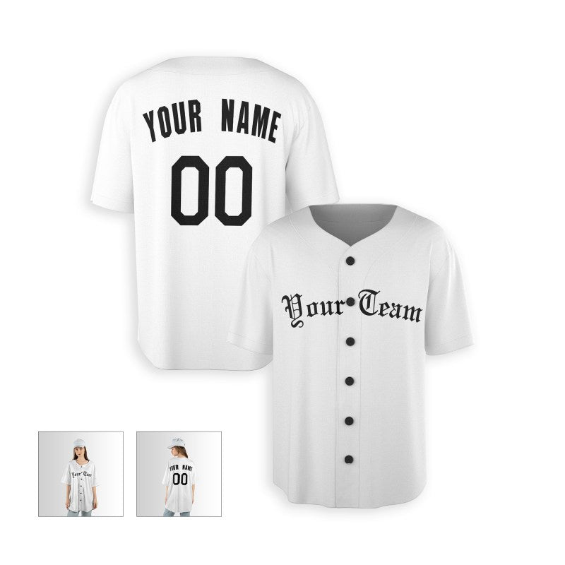Personalized Detroit White Baseball Jersey – Custom Name & Number, Kids & Adults-5
