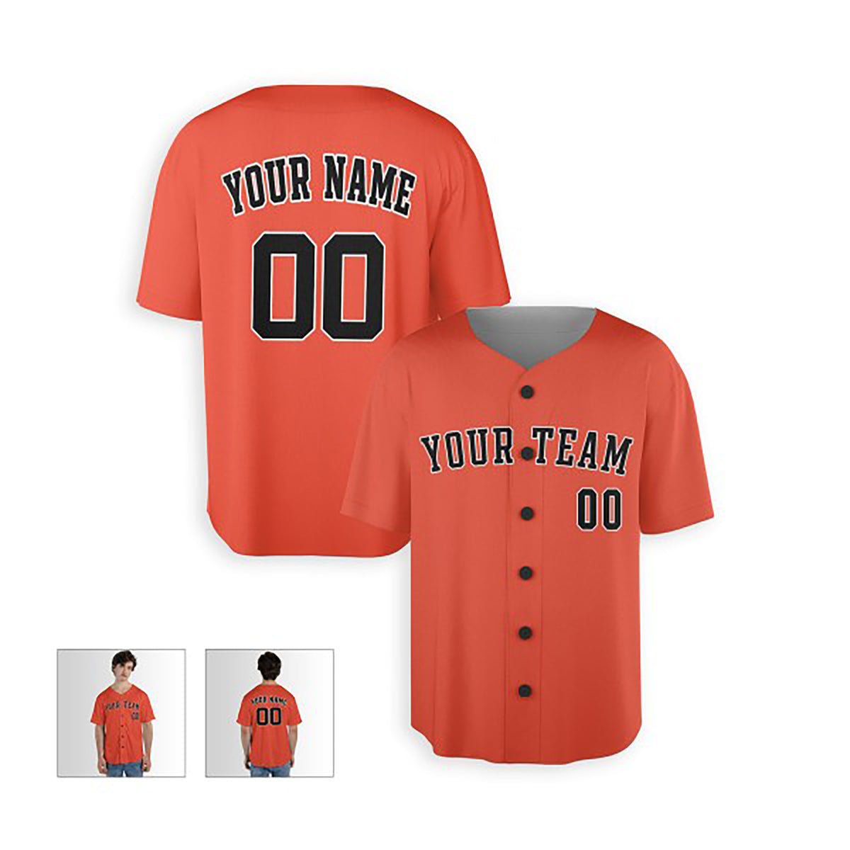 Personalized Houston Baseball Jersey – Orange Alternate Style, Custom Name & Number for Kids & Adults-3