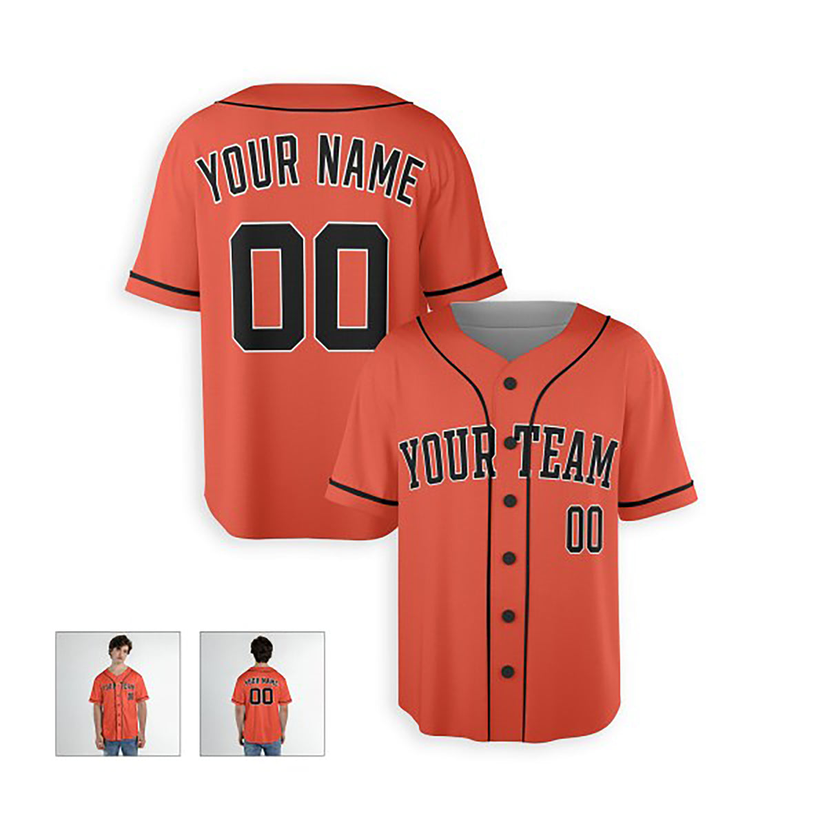 Personalized Houston Baseball Jersey – Orange Alternate Style, Custom Name & Number for Kids & Adults-4