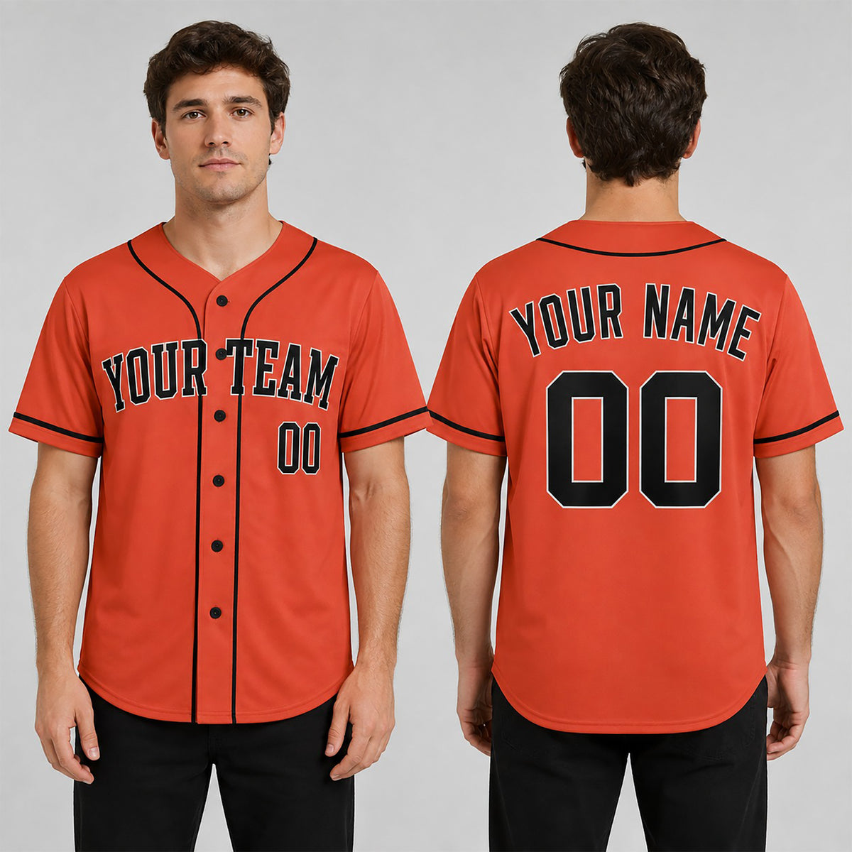 Personalized Houston Baseball Jersey – Orange Alternate Style, Custom Name & Number for Kids & Adults-1