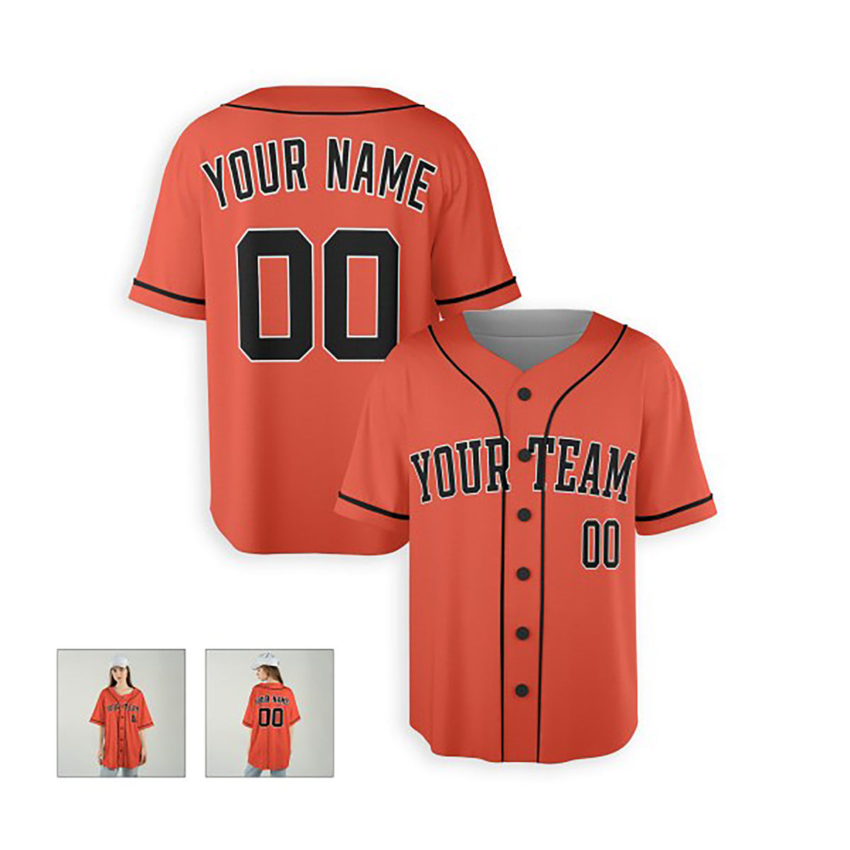 Personalized Houston Baseball Jersey – Orange Alternate Style, Custom Name & Number for Kids & Adults-6