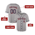 Personalized Houston Gray Baseball Jersey – Custom Name & Number, Kids & Adults-2
