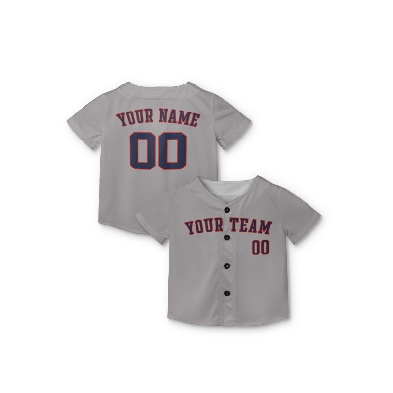 Personalized Houston Gray Baseball Jersey – Custom Name & Number, Kids & Adults-7