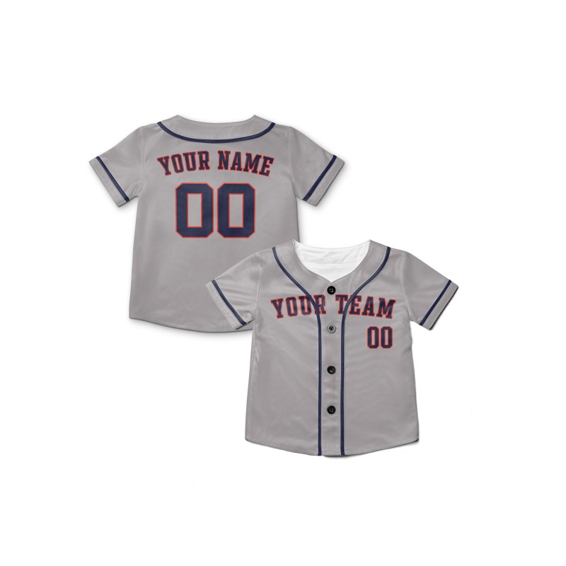Personalized Houston Gray Baseball Jersey – Custom Name & Number, Kids & Adults-8