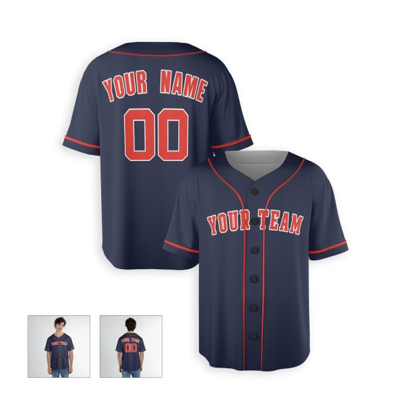 Personalized Houston Navy Baseball Jersey – Custom Name & Number, Kids & Adults-4