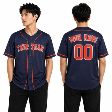 Personalized Houston Navy Baseball Jersey – Custom Name & Number, Kids & Adults-1