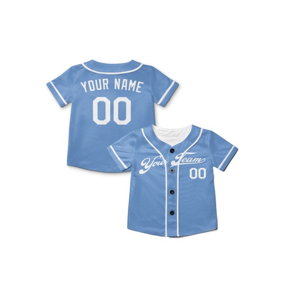 Personalized Kansas City Light Blue Baseball Jersey – Custom Name & Number-8