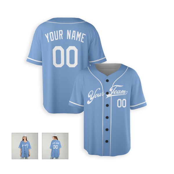 Personalized Kansas City Light Blue Baseball Jersey – Custom Name & Number-6