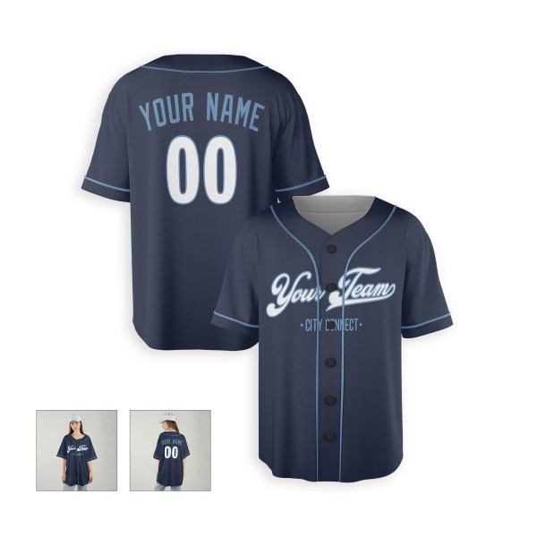Personalized Kansas City Navy City Baseball Jersey – Custom Name & Number-6