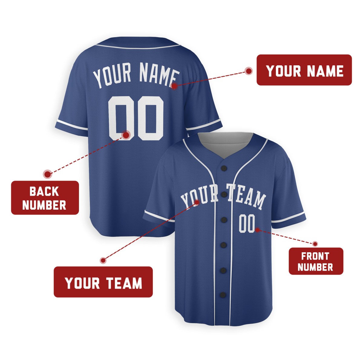 Personalized Kansas City Royal Blue Baseball Jersey – Custom Name & Number-2