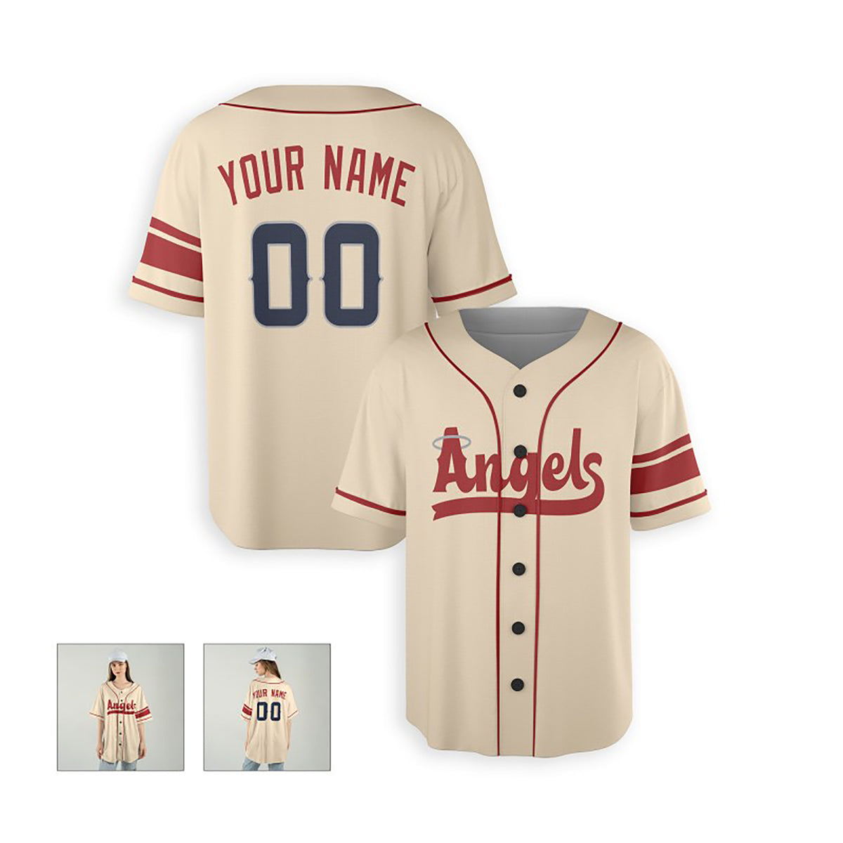 Personalized Los Angeles Baseball Jersey – Cream City-Inspired Style, Custom Name & Number for Kids & Adults-6