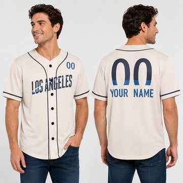 Personalized Los Angeles Baseball Jersey – Cream City Style, Custom Name & Number for Kids & Adults-1
