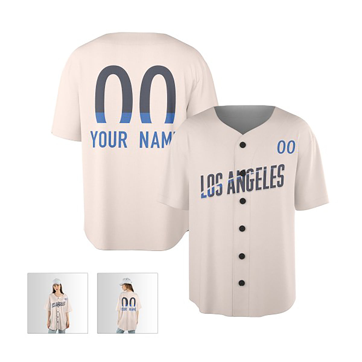 Personalized Los Angeles Baseball Jersey – Cream City Style, Custom Name & Number for Kids & Adults-5