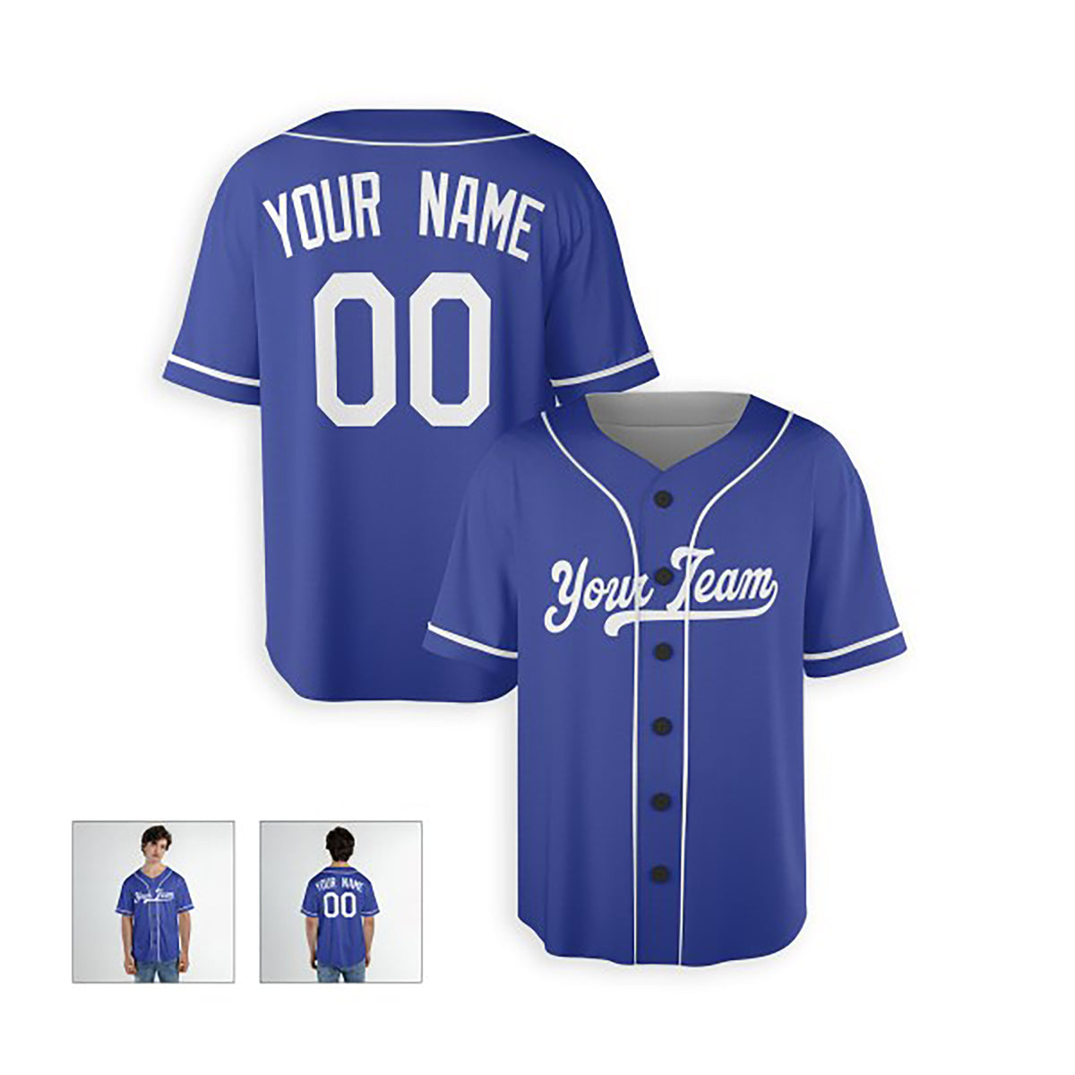 Personalized Los Angeles Baseball Jersey – Royal Blue Alternate Style, Custom Name & Number for Kids & Adults-4