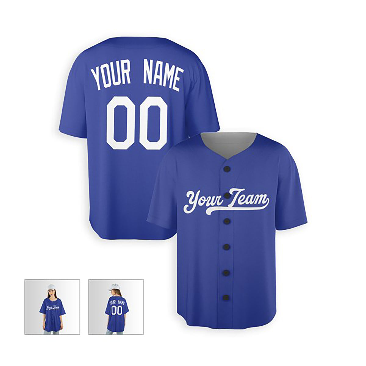 Personalized Los Angeles Baseball Jersey – Royal Blue Alternate Style, Custom Name & Number for Kids & Adults-5