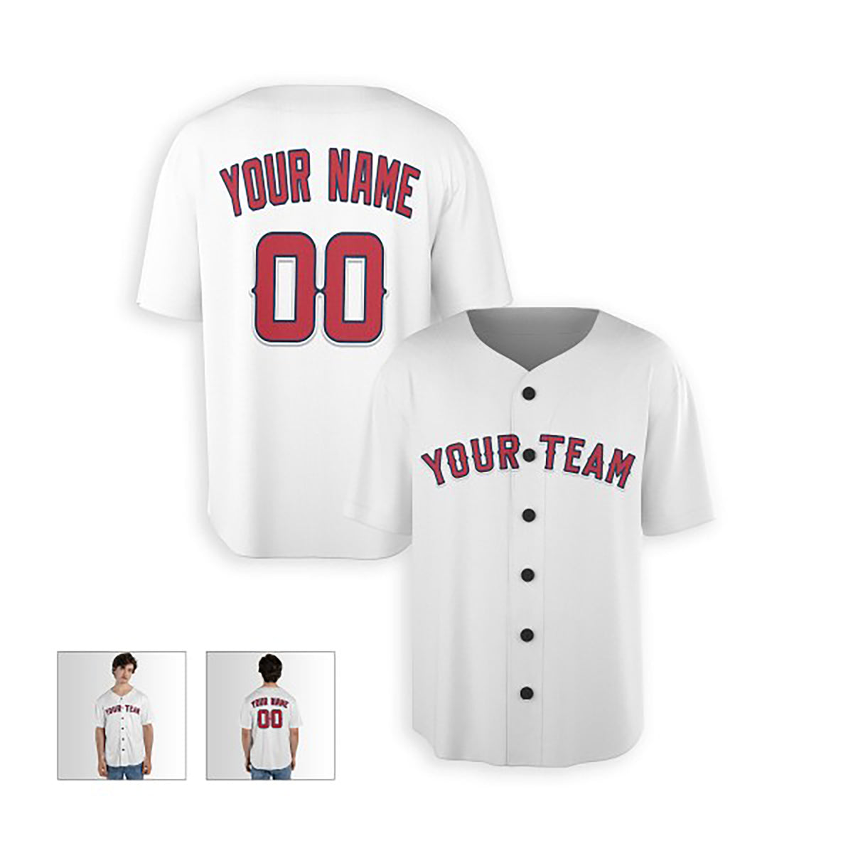 Personalized Los Angeles Baseball Jersey – White Classic Style, Custom Name & Number for Kids & Adults-3