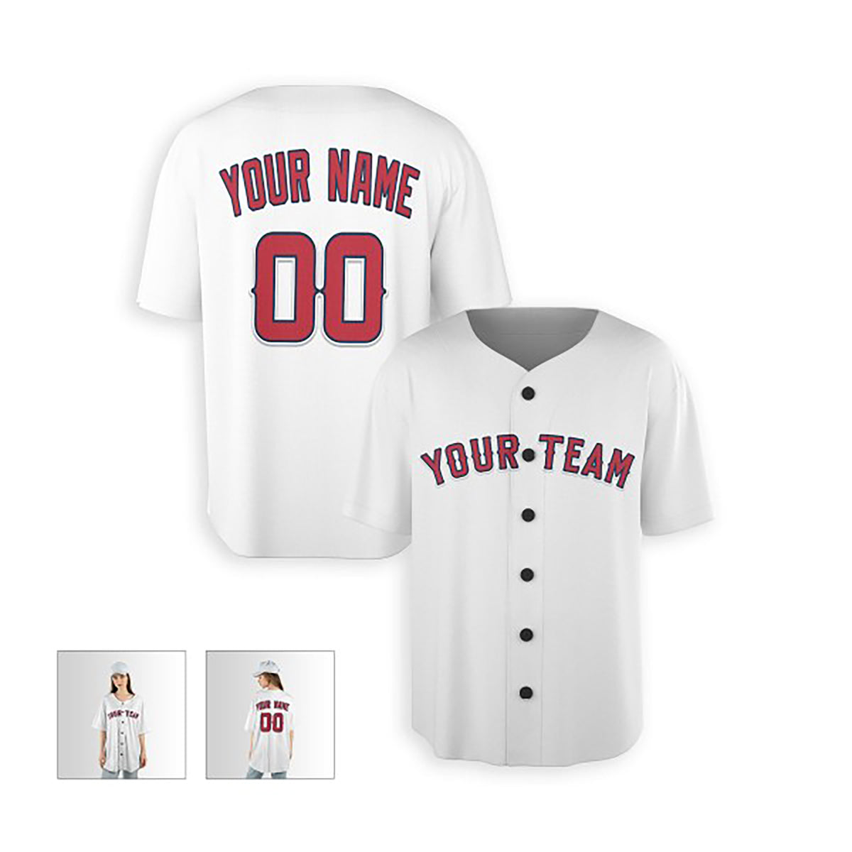 Personalized Los Angeles Baseball Jersey – White Classic Style, Custom Name & Number for Kids & Adults-5