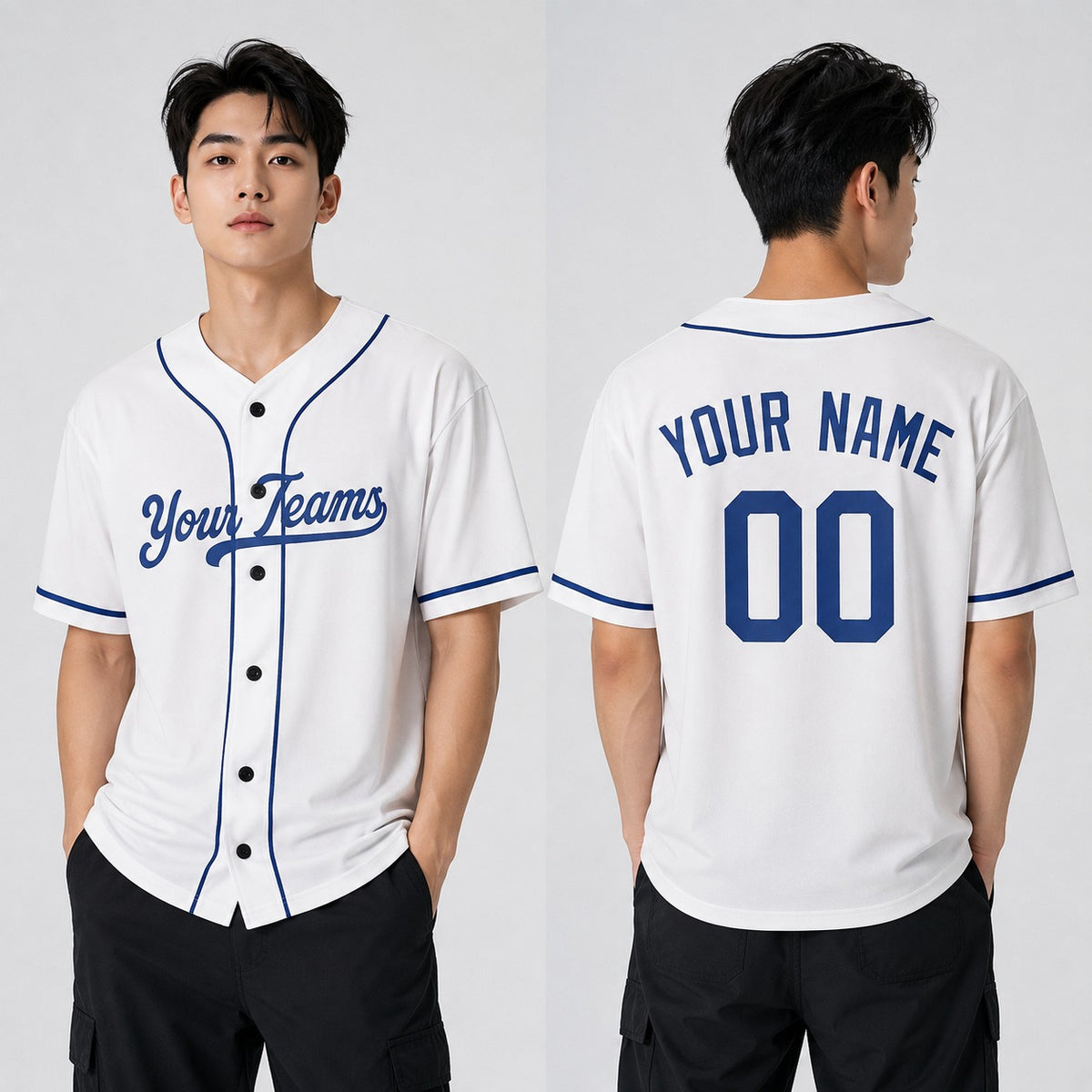 Personalized Los Angeles Baseball Jersey – White Home-Inspired Style, Custom Name & Number for Kids & Adults-1