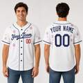 Personalized Los Angeles Baseball Jersey – White Floral Style, Custom Name & Number for Kids & Adults-1