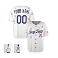 Personalized Los Angeles Baseball Jersey – White Floral Style, Custom Name & Number for Kids & Adults-2