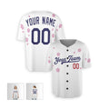 Personalized Los Angeles Baseball Jersey – White Floral Style, Custom Name & Number for Kids & Adults-4
