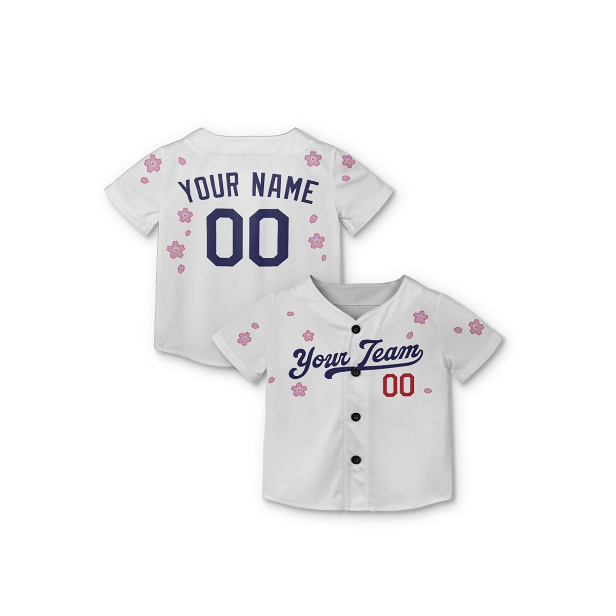 Personalized Los Angeles Baseball Jersey – White Floral Style, Custom Name & Number for Kids & Adults-6
