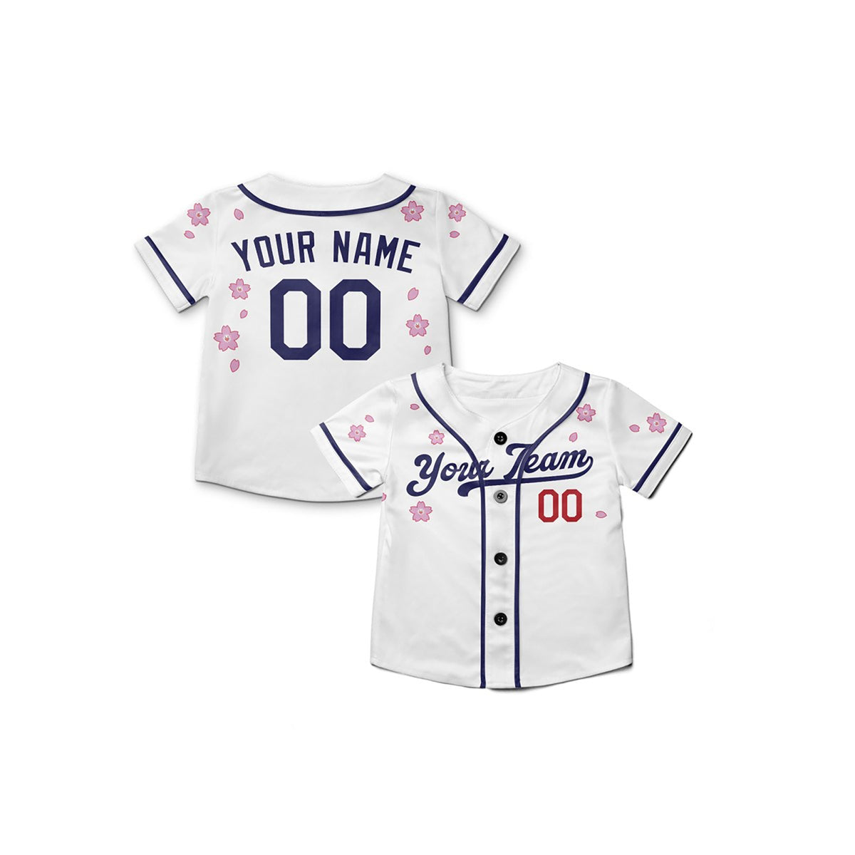 Personalized Los Angeles Baseball Jersey – White Floral Style, Custom Name & Number for Kids & Adults-7