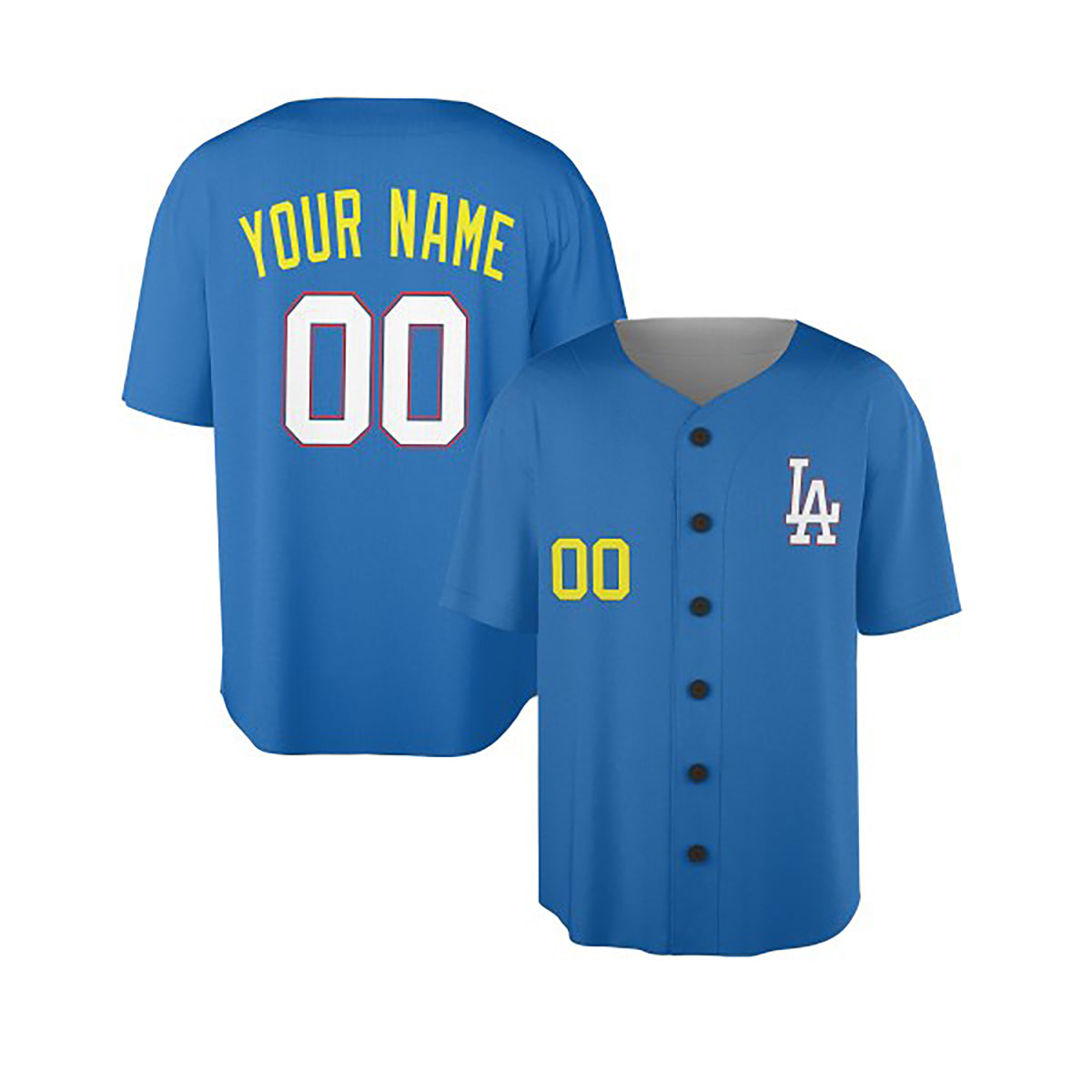 Personalized Los Angeles Blue Baseball Jersey – Custom Name & Number, Kids & Adults-3