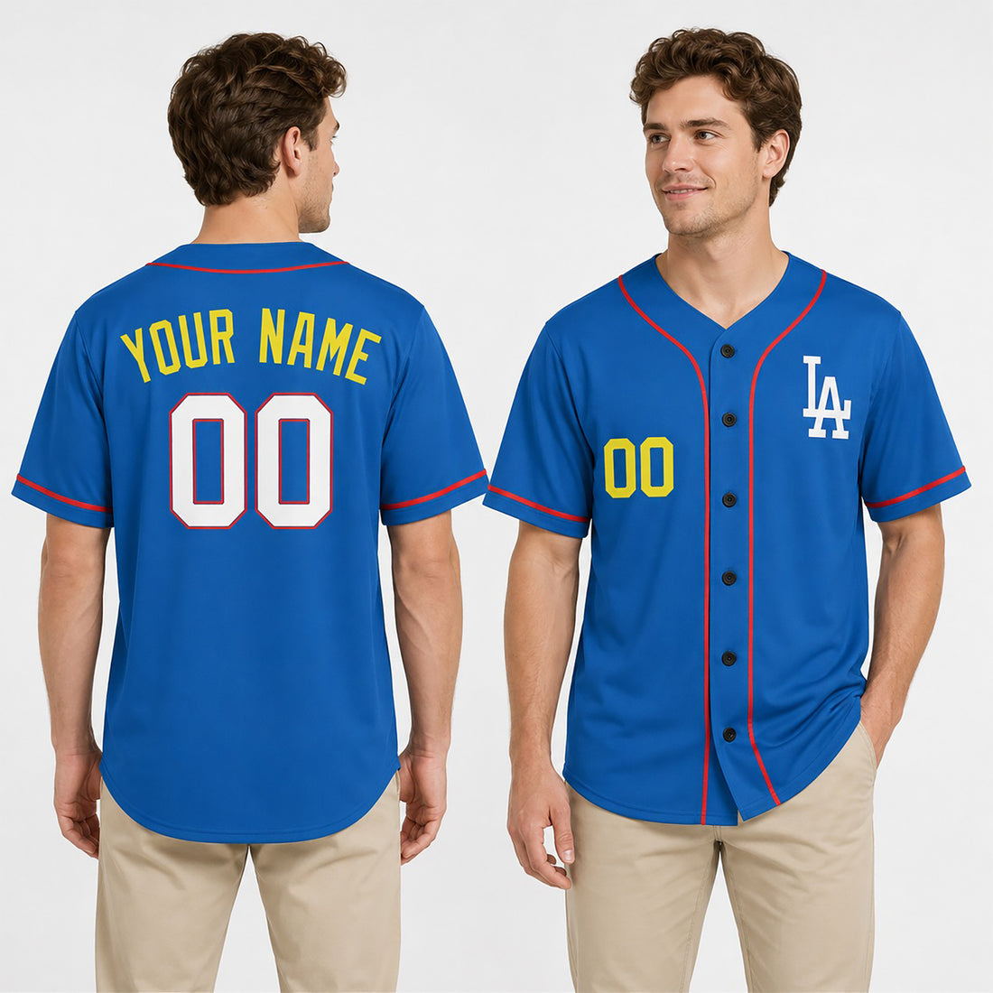 Personalized Los Angeles Blue Baseball Jersey – Custom Name & Number, Kids & Adults-1