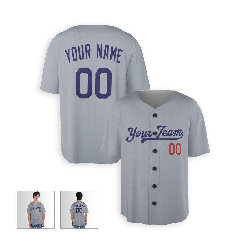Personalized Los Angeles Gray Baseball Jersey – Custom Name & Number-3