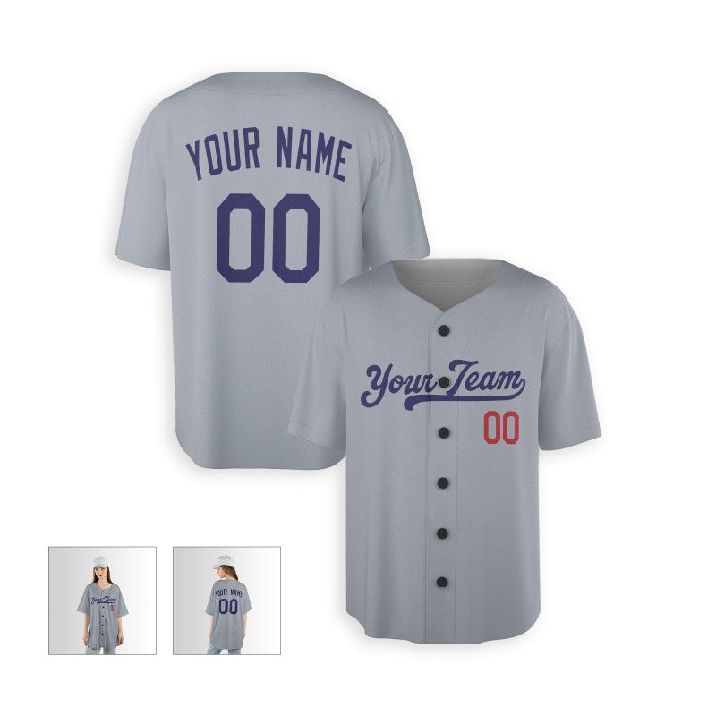 Personalized Los Angeles Gray Baseball Jersey – Custom Name & Number-5