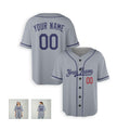 Personalized Los Angeles Gray Baseball Jersey – Custom Name & Number-6