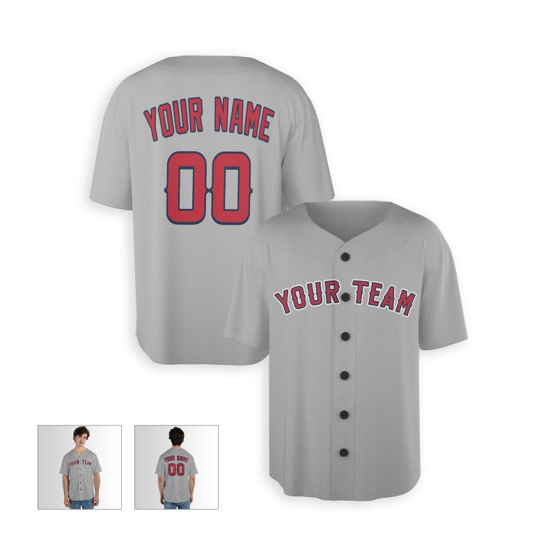 Personalized Los Angeles Gray Baseball Jersey – Custom Name & Number, Kids & Adults-3
