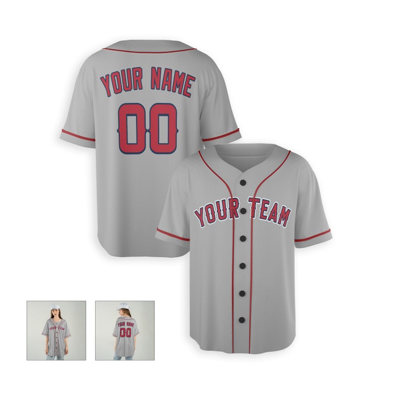 Personalized Los Angeles Gray Baseball Jersey – Custom Name & Number, Kids & Adults-6