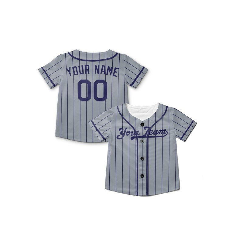 Personalized Los Angeles Gray Pinstripe Baseball Jersey – Custom Name & Number-8