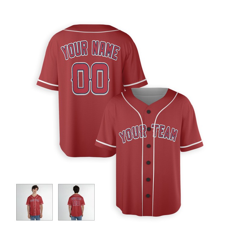 Personalized Los Angeles Red Baseball Jersey – Custom Name & Number, Kids & Adults-4