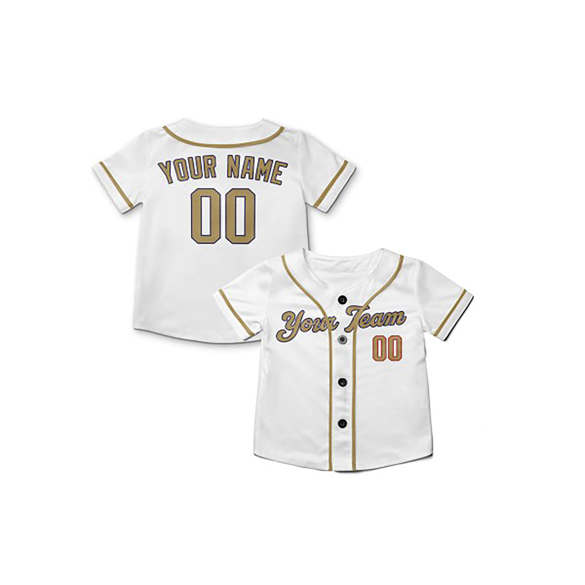 Personalized Los Angeles White Gold Baseball Jersey – Custom Name & Number-8