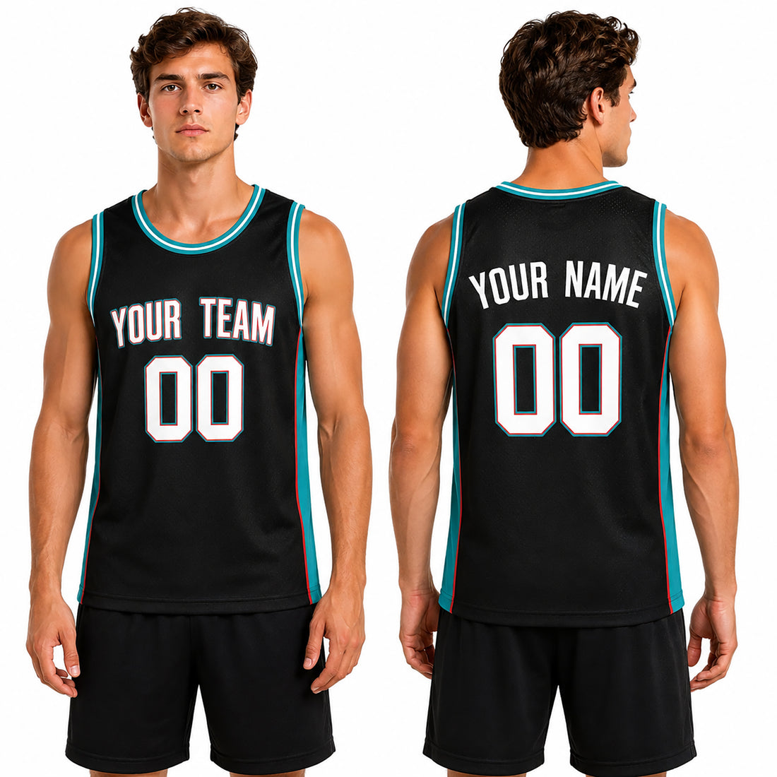 Personalized Memphis Basketball Jersey – Black Classic Style, Custom Name & Number for Kids, Youth & Adults-1