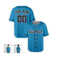 Personalized Miami Baseball Jersey – Sky Blue Alternate Style, Custom Name & Number for Kids & Adults-4