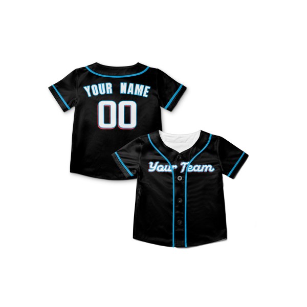 Personalized Miami Black Baseball Jersey – Custom Name & Number, Kids & Adults-8