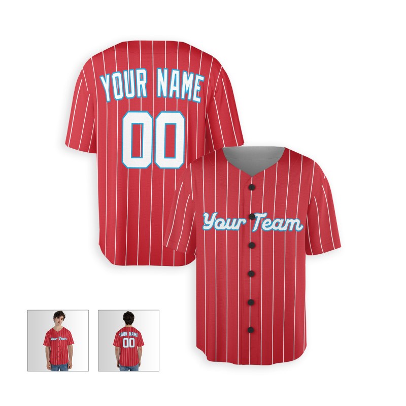 Personalized Miami Red City Baseball Jersey – Custom Name & Number, Kids & Adults-3