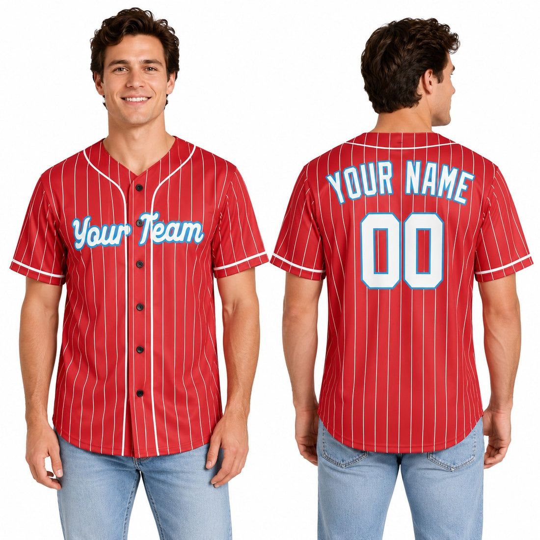 Personalized Miami Red City Baseball Jersey – Custom Name & Number, Kids & Adults-1