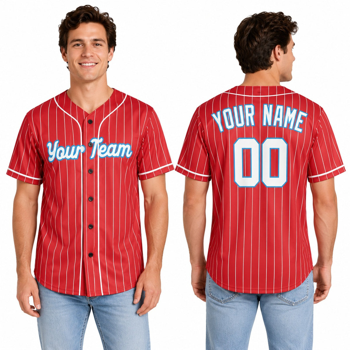 Personalized Miami Red City Baseball Jersey – Custom Name & Number, Kids & Adults-1