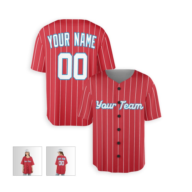 Personalized Miami Red City Baseball Jersey – Custom Name & Number, Kids & Adults-6