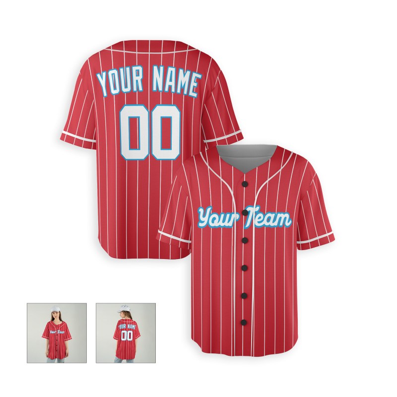 Personalized Miami Red City Baseball Jersey – Custom Name & Number, Kids & Adults-7