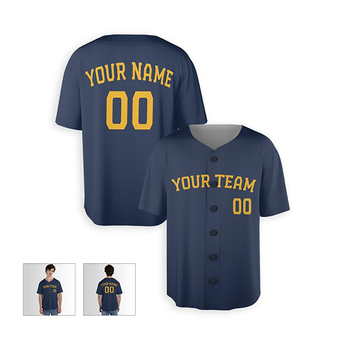 Personalized Milwaukee Baseball Jersey – Navy Alternate Style, Custom Name & Number for Kids & Adults-3