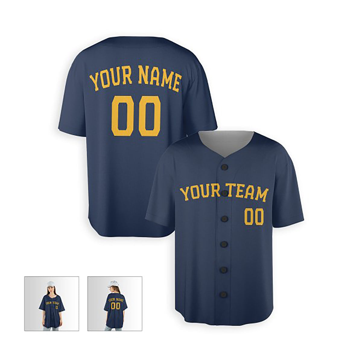 Personalized Milwaukee Baseball Jersey – Navy Alternate Style, Custom Name & Number for Kids & Adults-5