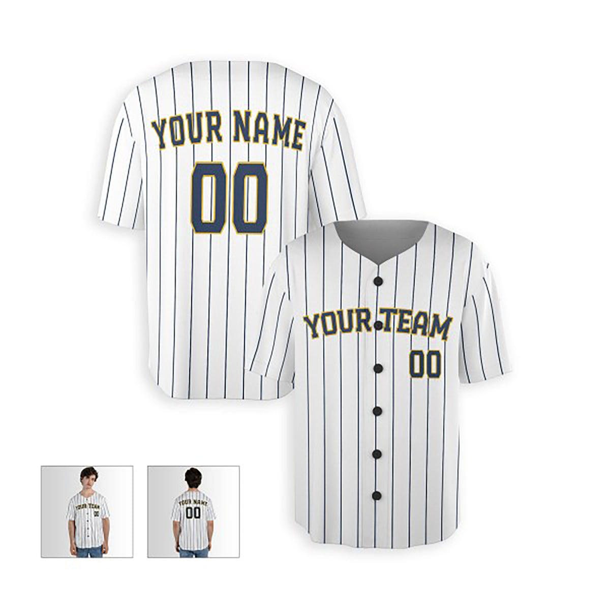 Personalized Milwaukee Baseball Jersey – White Alternate-Inspired Style, Custom Name & Number for Kids & Adults-3