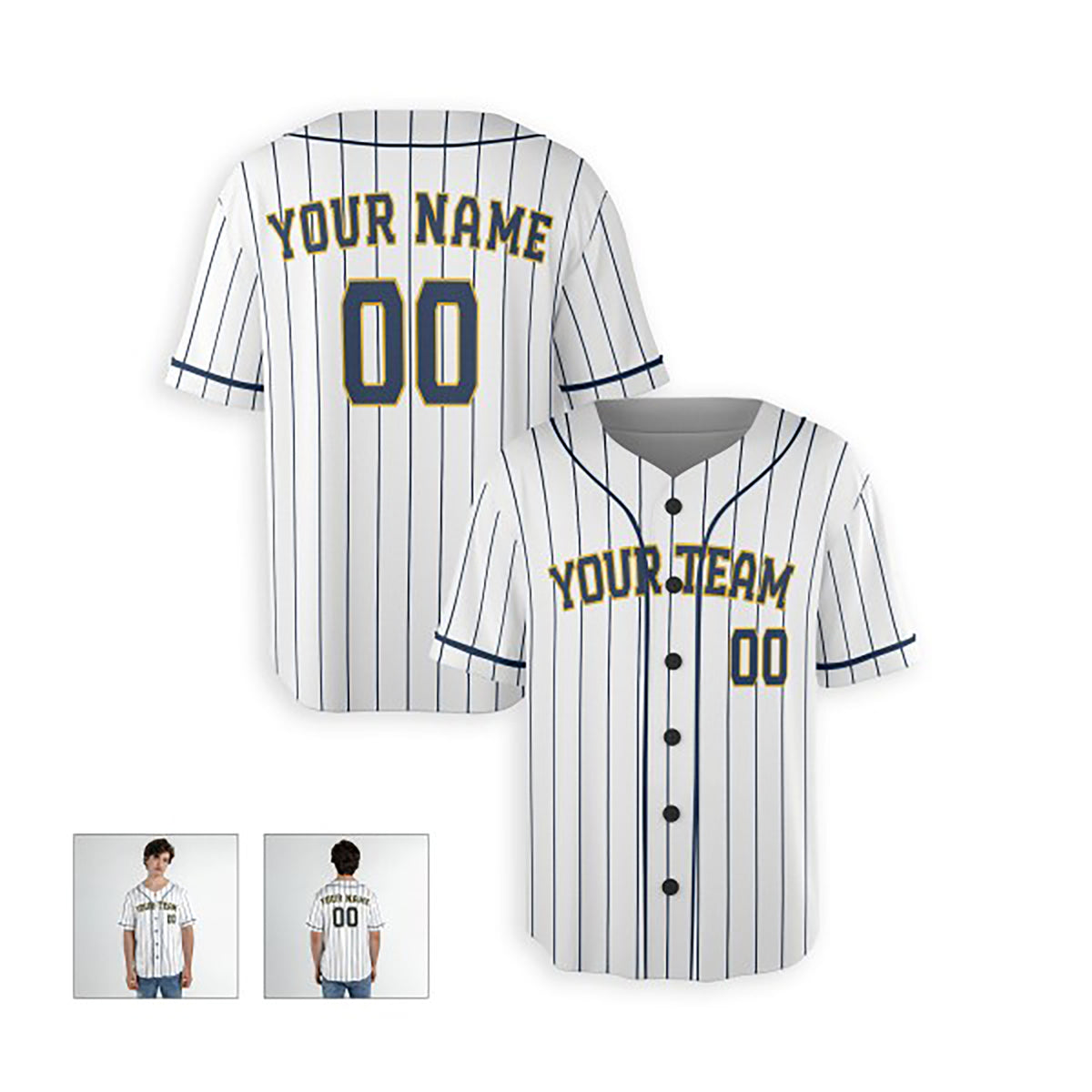 Personalized Milwaukee Baseball Jersey – White Alternate-Inspired Style, Custom Name & Number for Kids & Adults-4