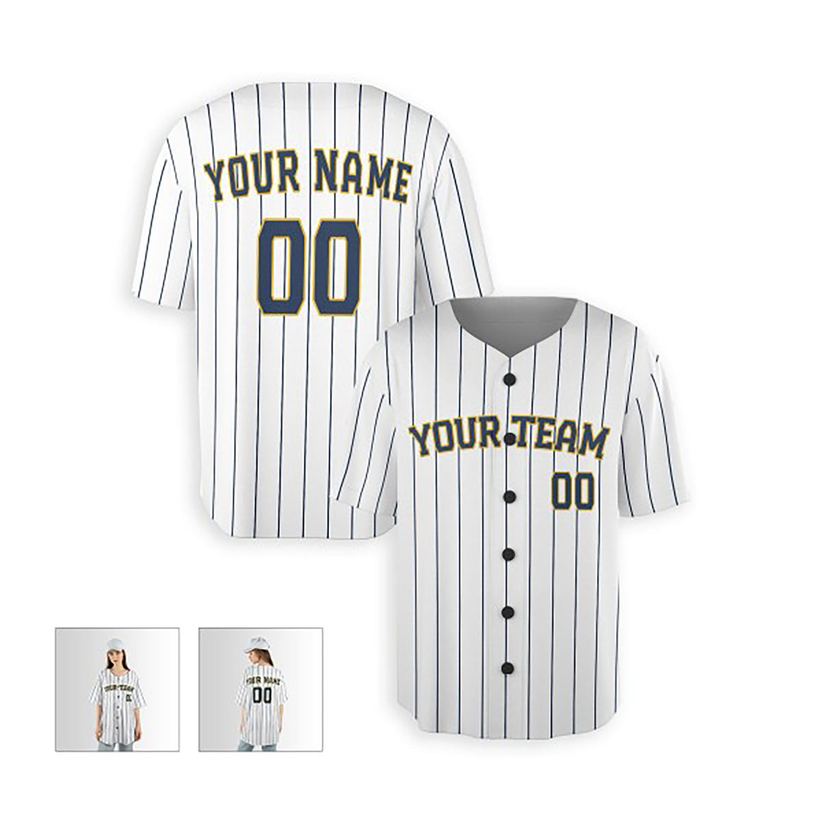 Personalized Milwaukee Baseball Jersey – White Alternate-Inspired Style, Custom Name & Number for Kids & Adults-5